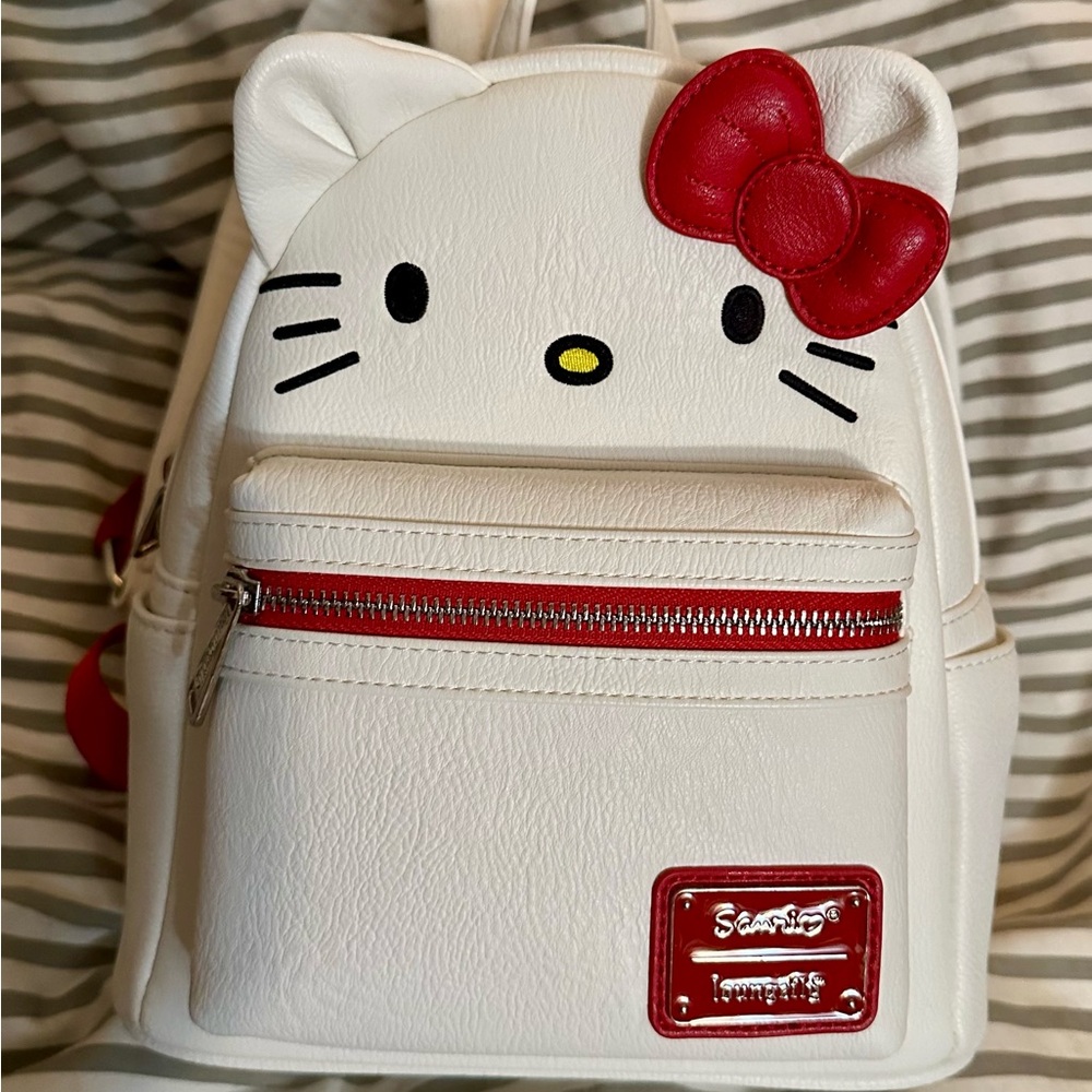 Hello Kitty White & Red Loungefly Backpack from Universal Studios